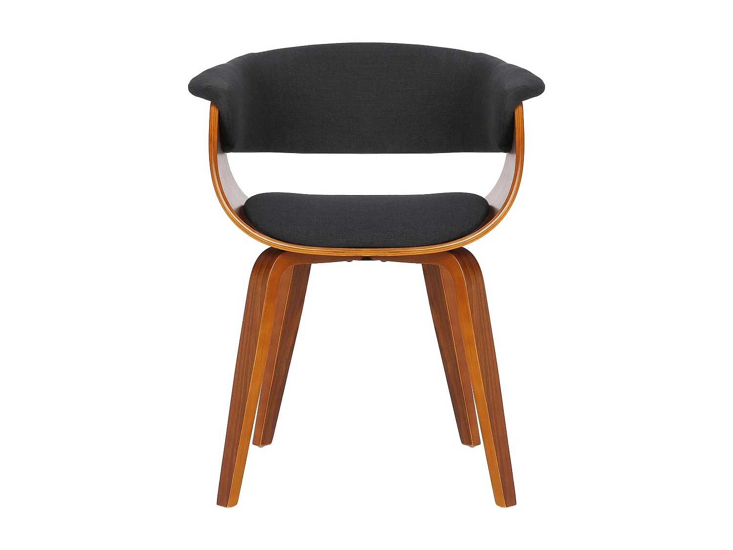 chaise salle à manger - Tissu & Noyer - Noir - Bruce