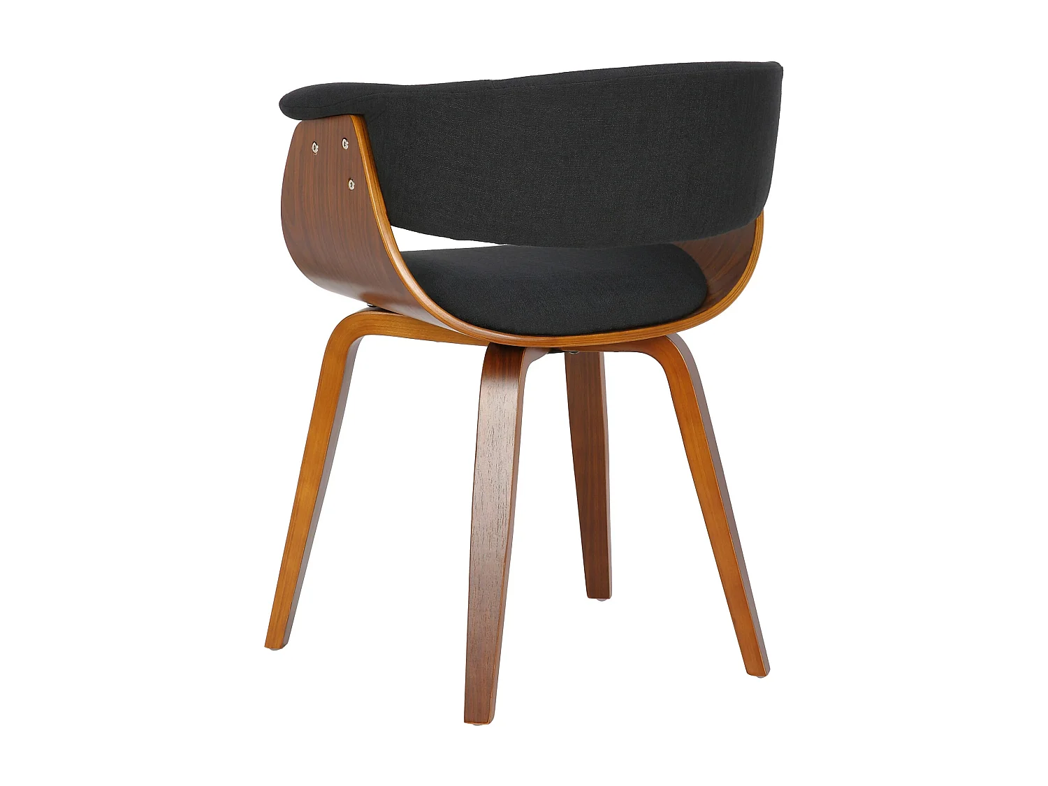 chaise salle à manger - Tissu & Noyer - Noir - Bruce