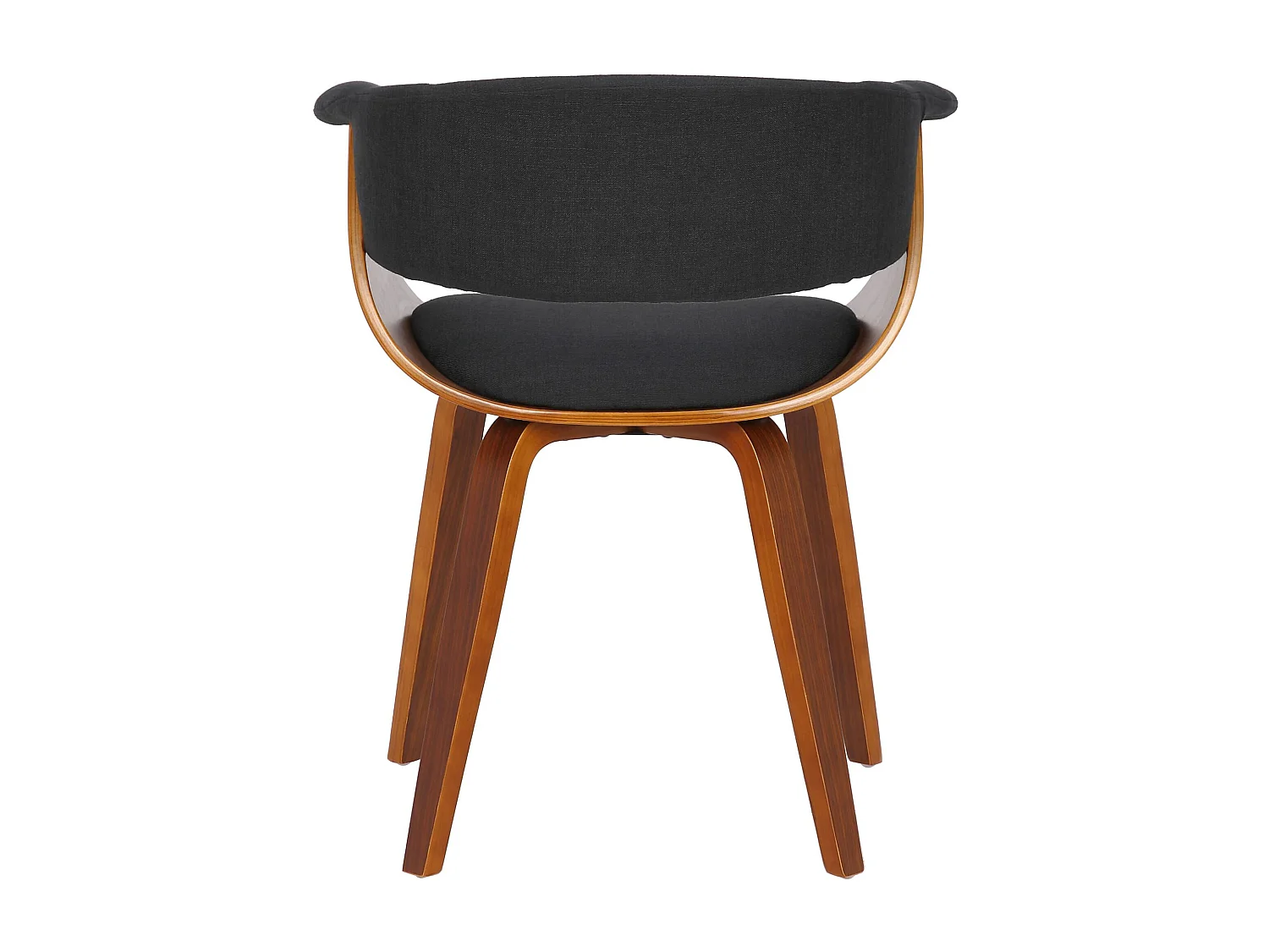 chaise salle à manger - Tissu & Noyer - Noir - Bruce