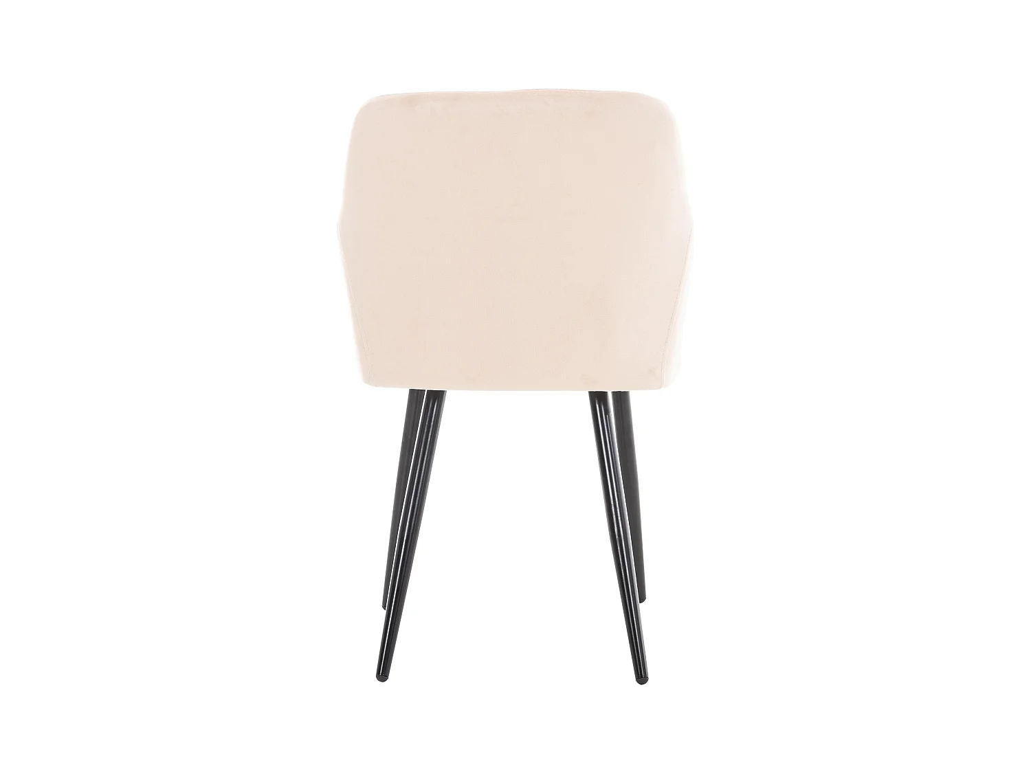 Lot de 4  chaises avec accoudoirs - Velours - Beige - Shila