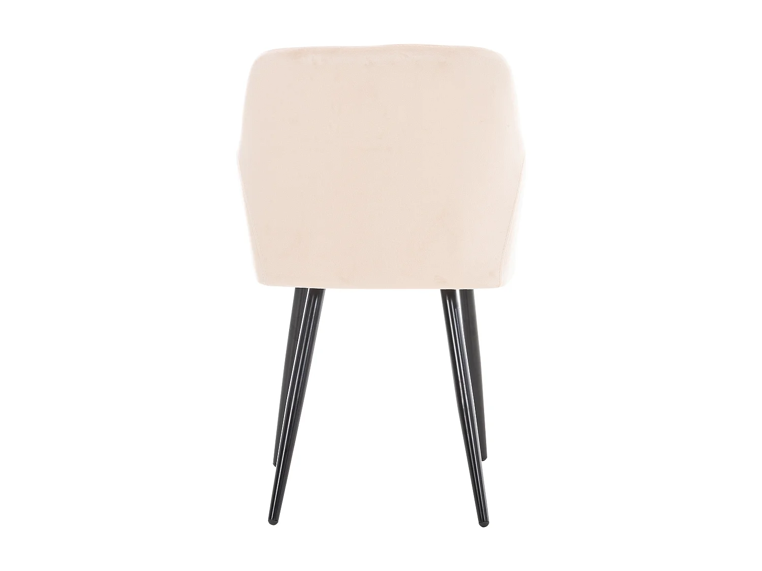 Lot de 4  chaises avec accoudoirs - Velours - Beige - Shila