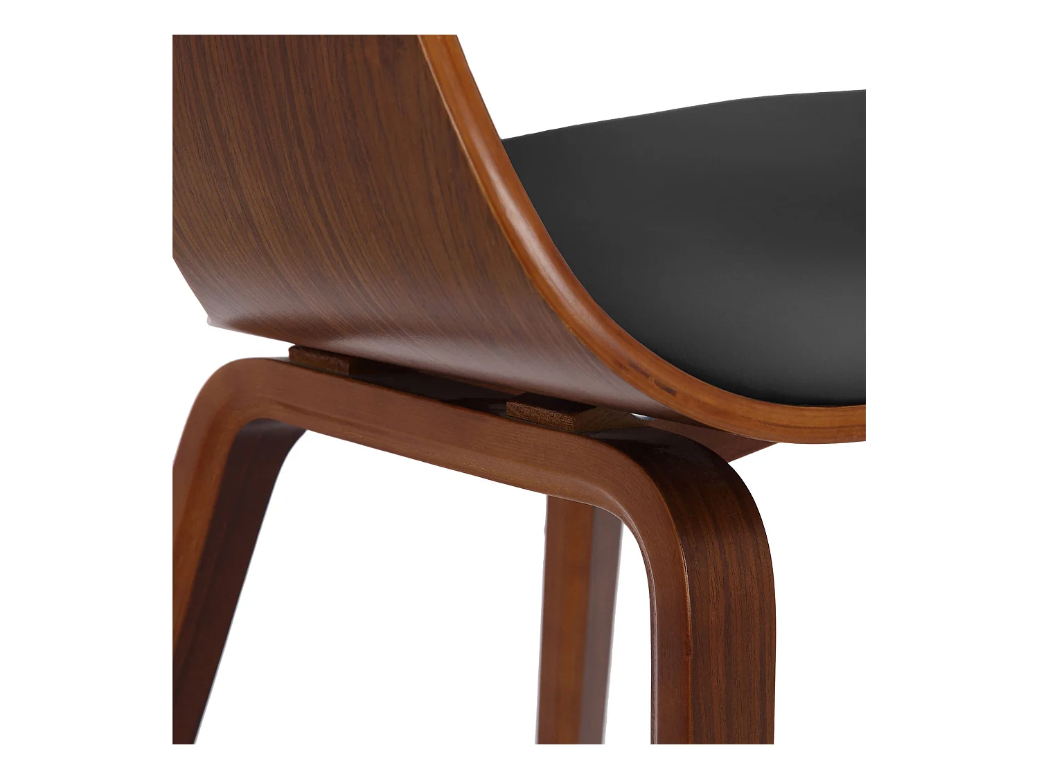 Lot de 2  chaises avec accoudoirs - Similicuir - Noyer / Noir - Kingston