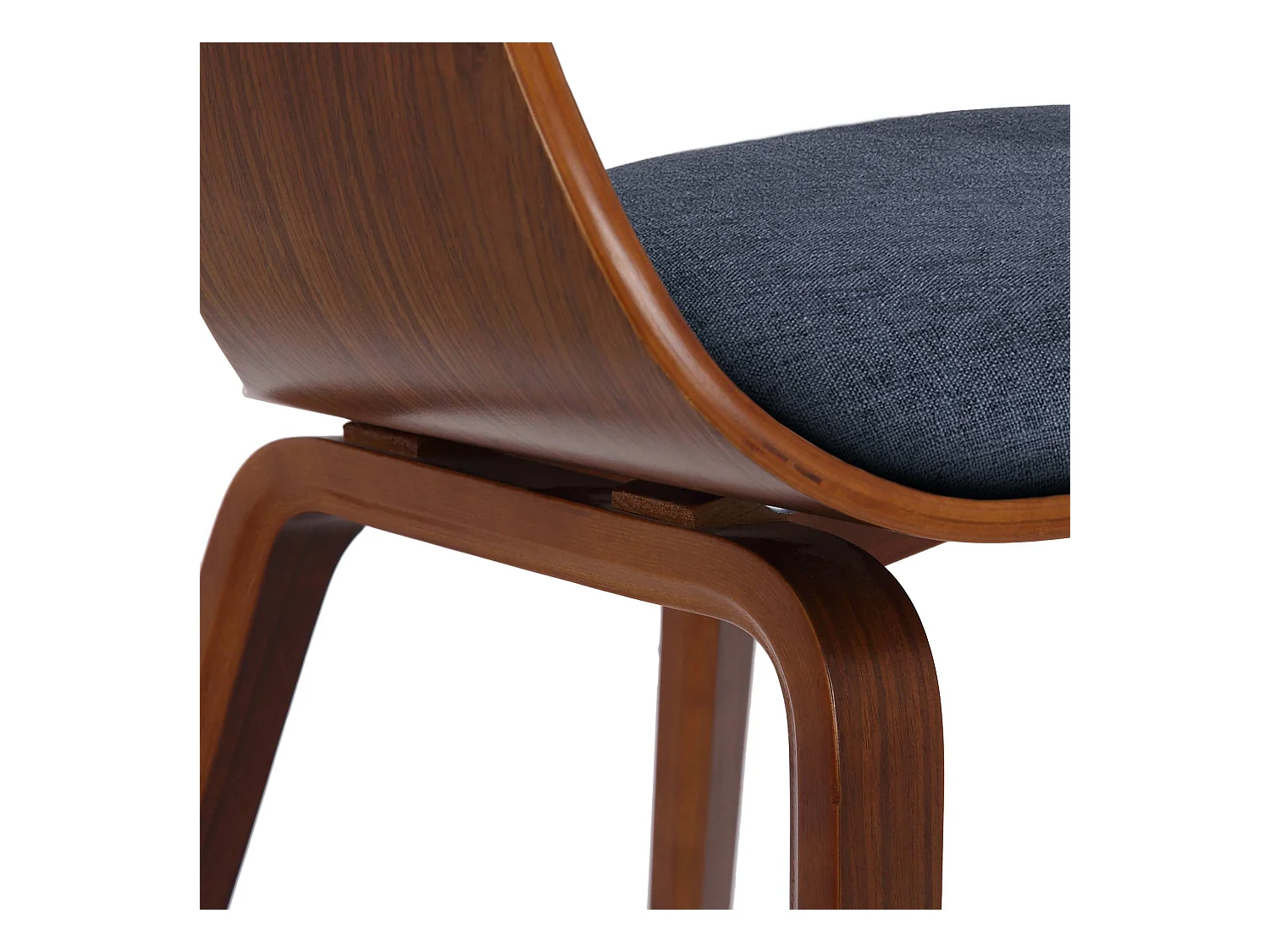 Lot de 2  chaises avec accoudoirs - Tissu - Noyer / Bleu - Kingston