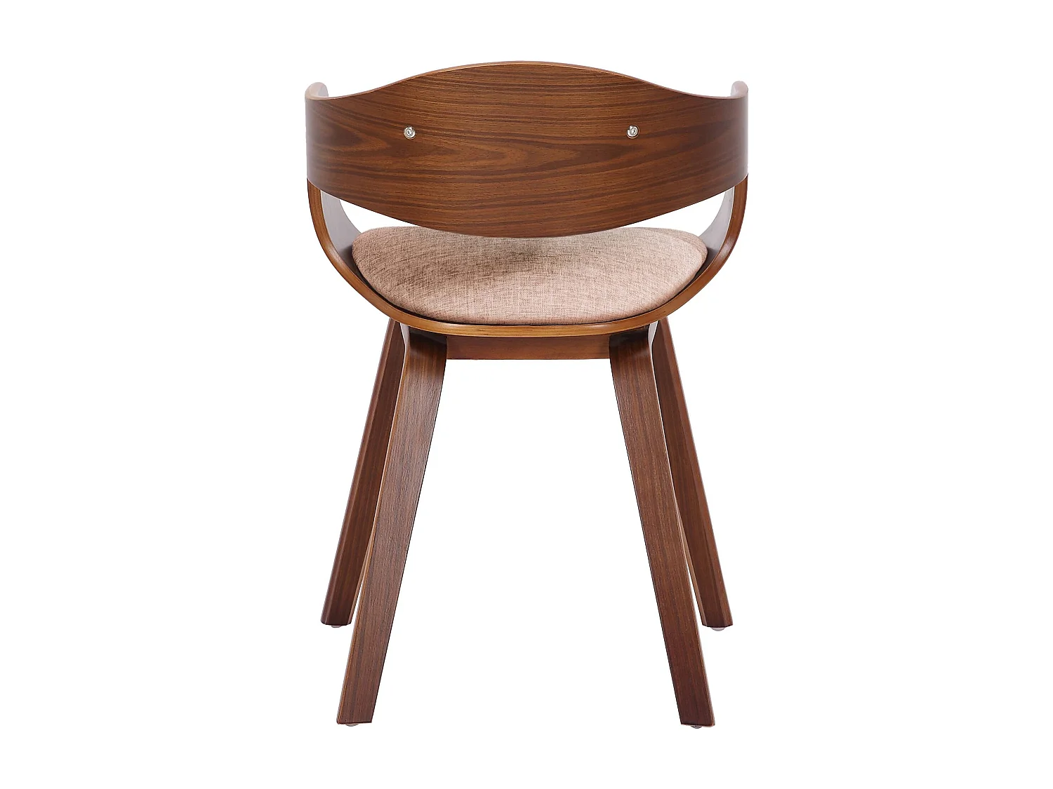 Lot de 2  chaises avec accoudoirs - Tissu - Noyer / Crème - Kingston