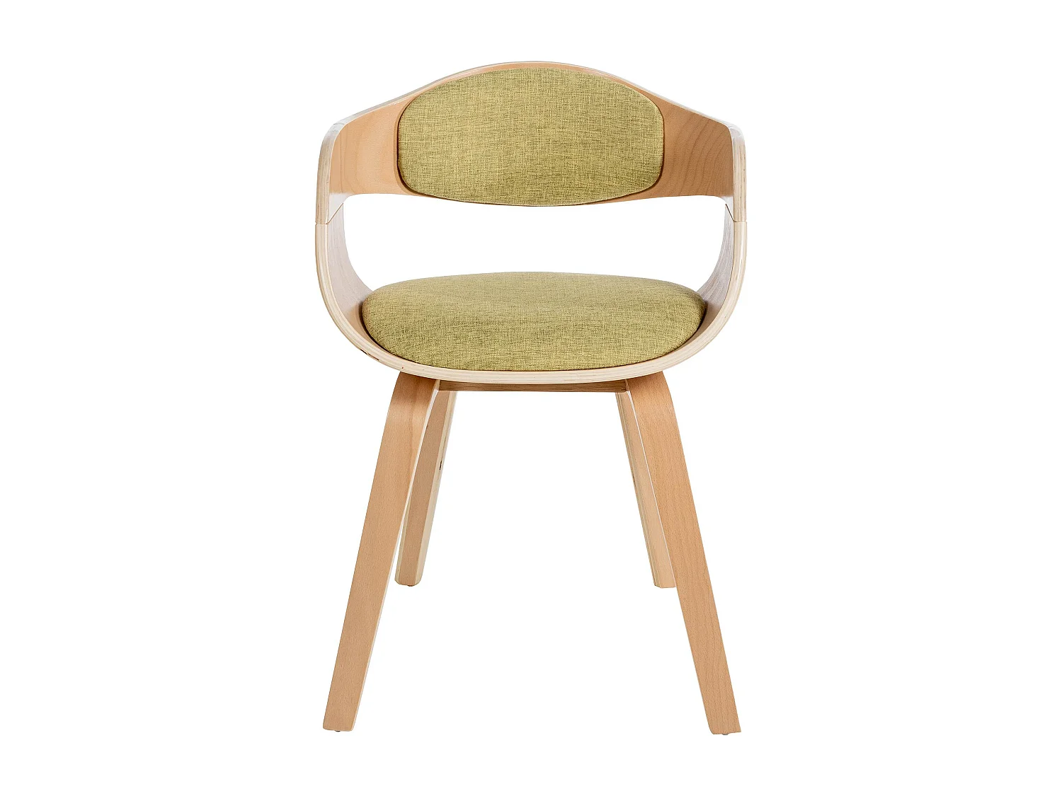 Lot de 2  chaises avec accoudoirs - Tissu - Nature / Vert clair - Kingston