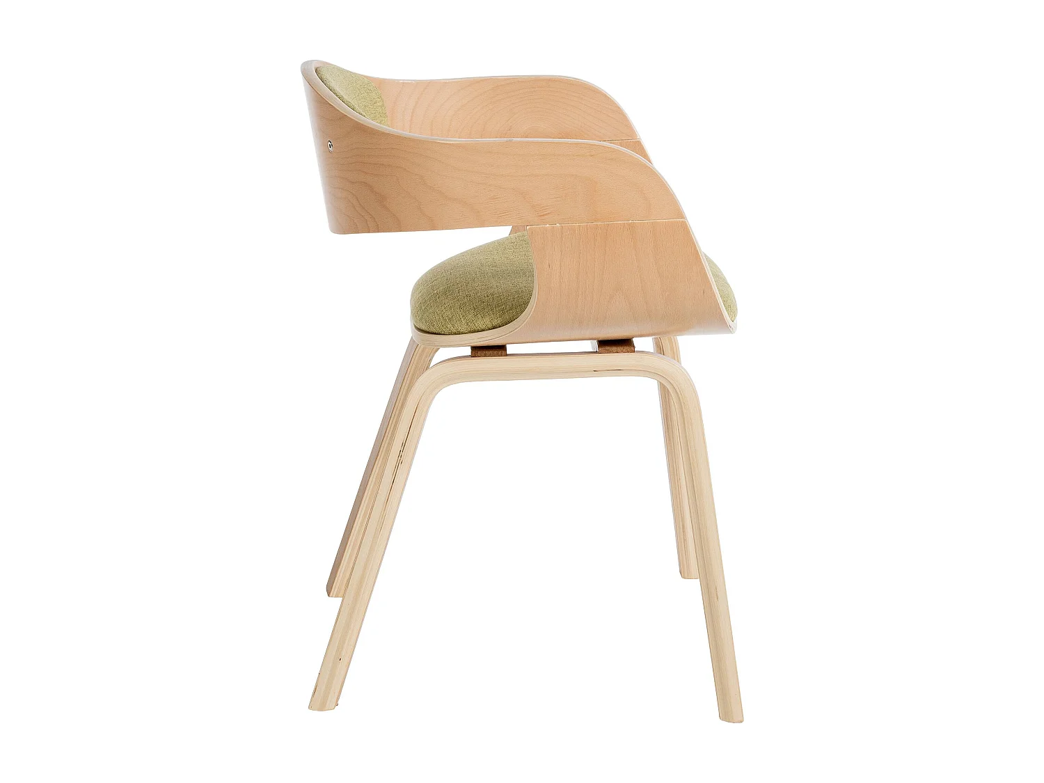 Lot de 2  chaises avec accoudoirs - Tissu - Nature / Vert clair - Kingston