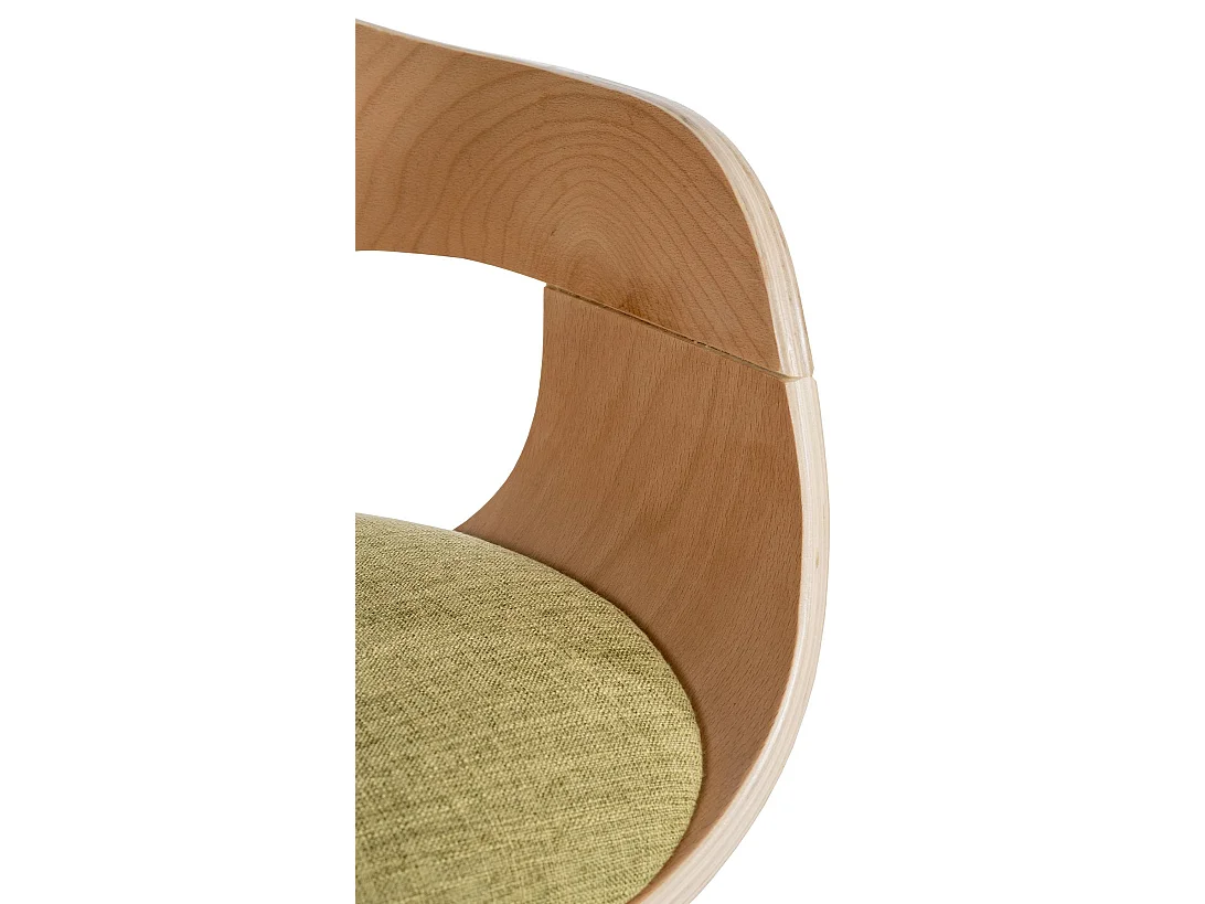 Lot de 2  chaises avec accoudoirs - Tissu - Nature / Vert clair - Kingston