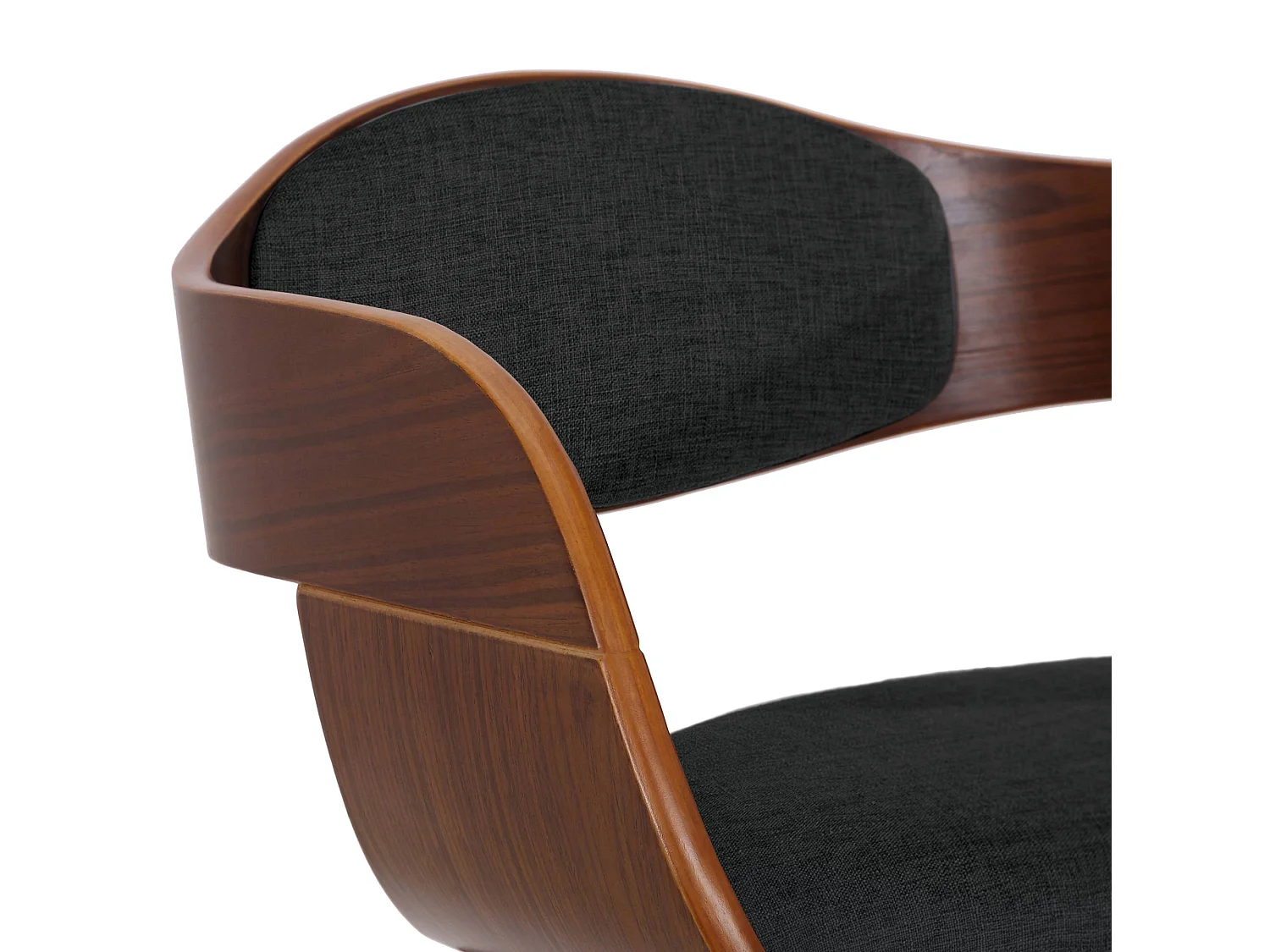 Lot de 2  chaises avec accoudoirs - Tissu - Noyer / Noir - Kingston