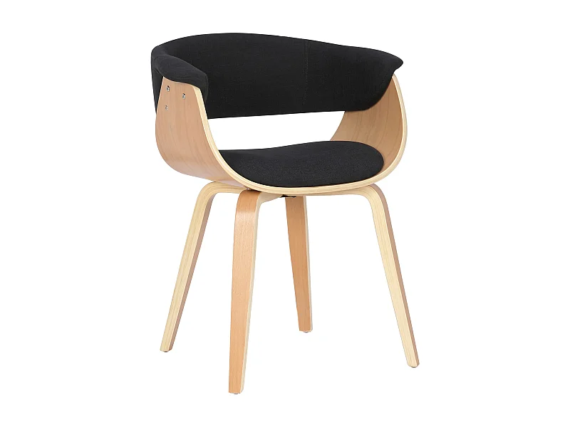 chaise salle à manger - Tissu & Nature - Noir - Bruce