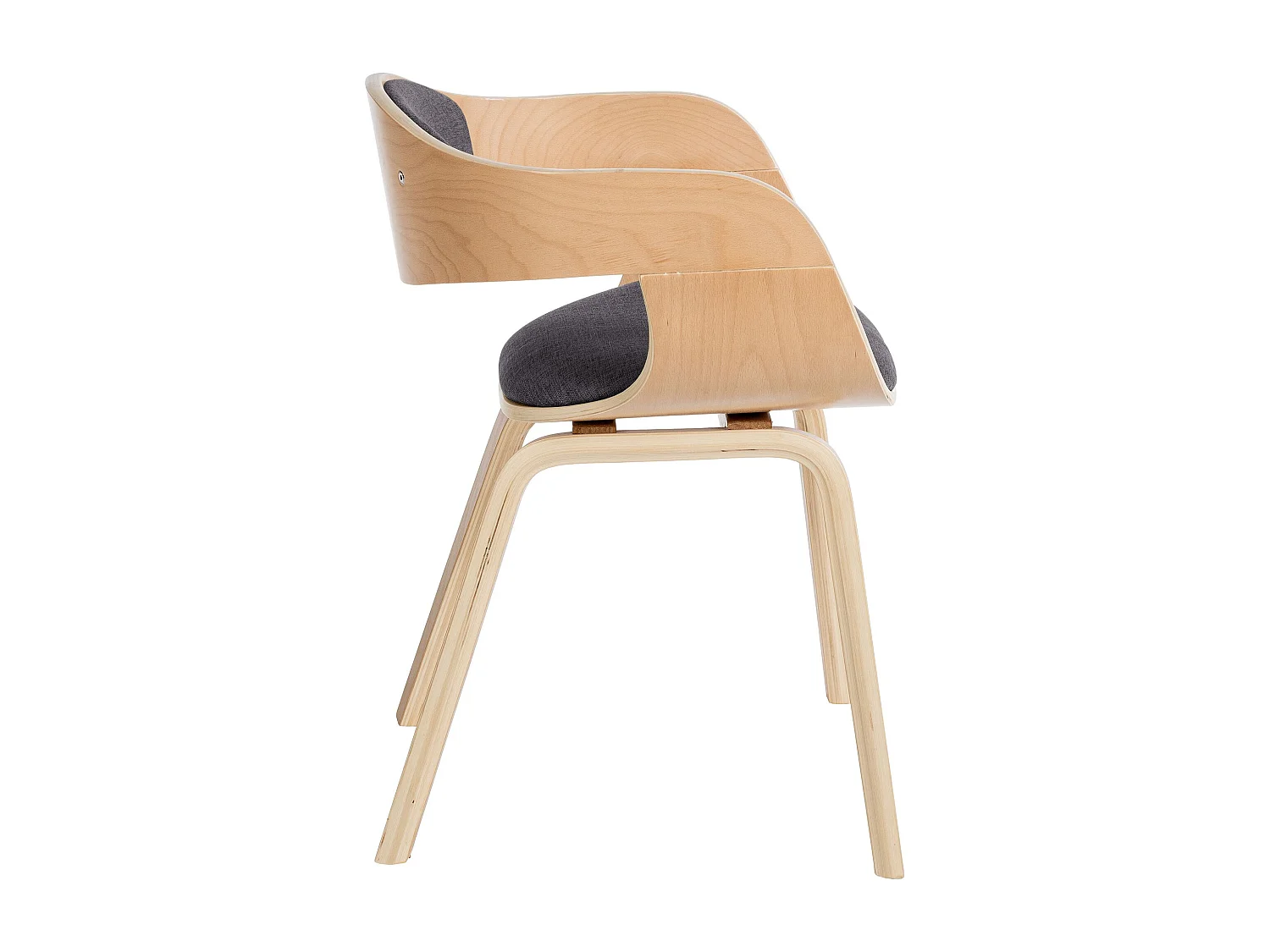 Lot de 2  chaises avec accoudoirs - Tissu - Nature / Gris clair - Kingston