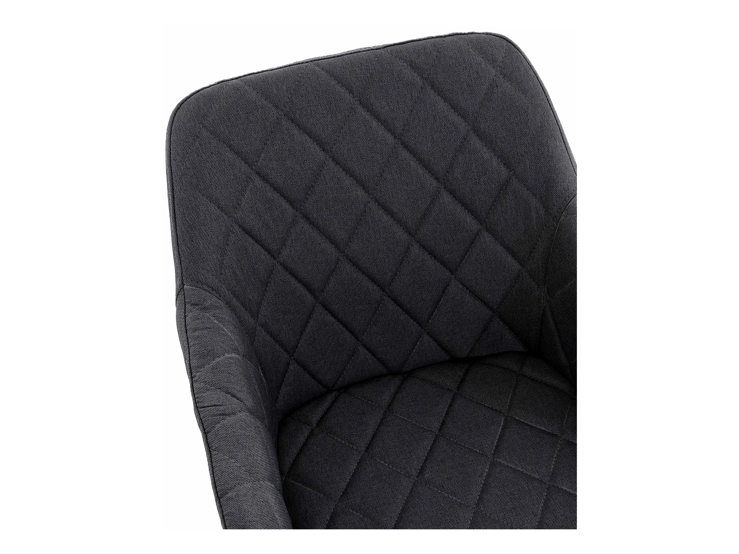 Lot de 4  chaises avec accoudoirs - Tissu - Noir - Shila
