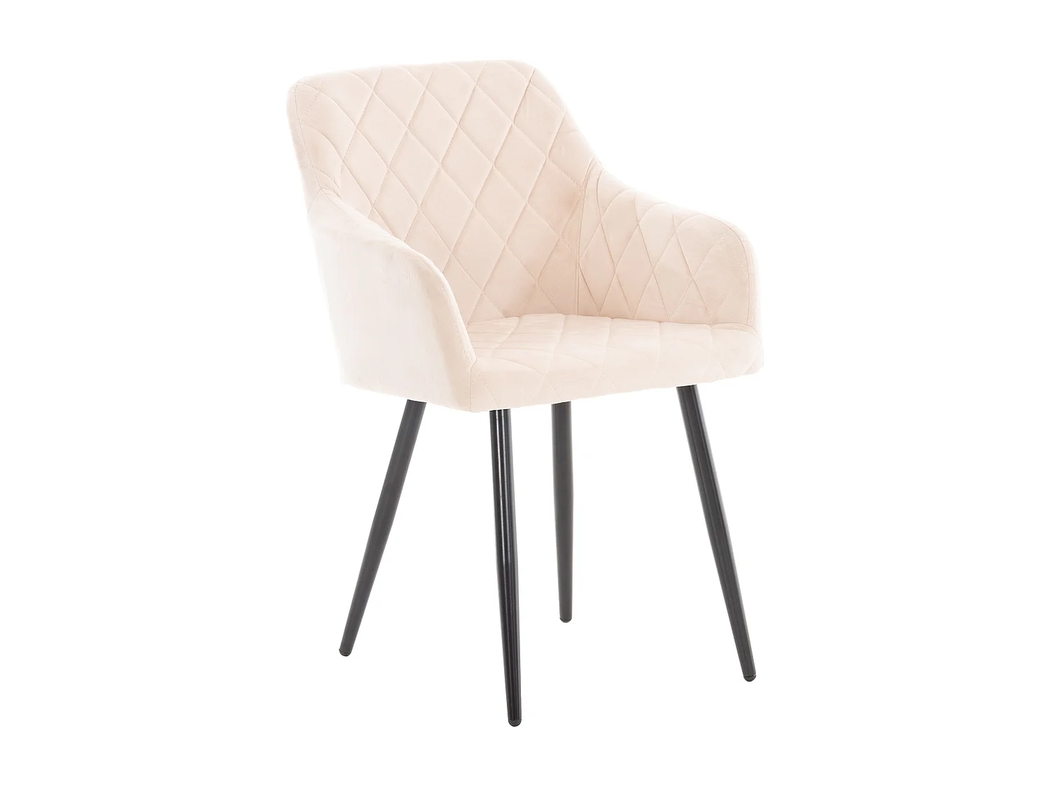 Stoel met armleuningen - Fluweel - beige - Shila