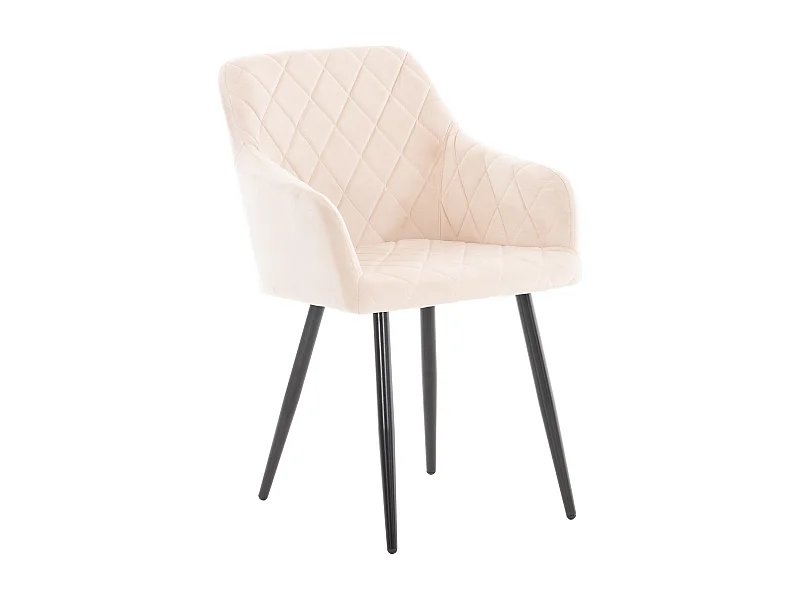 Stoel met armleuningen - Fluweel - beige - Shila