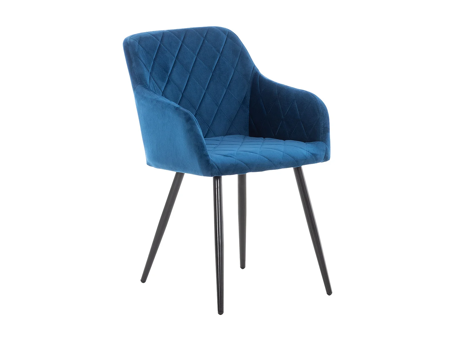 Stoel met armleuningen - Fluweel - blauw - Shila