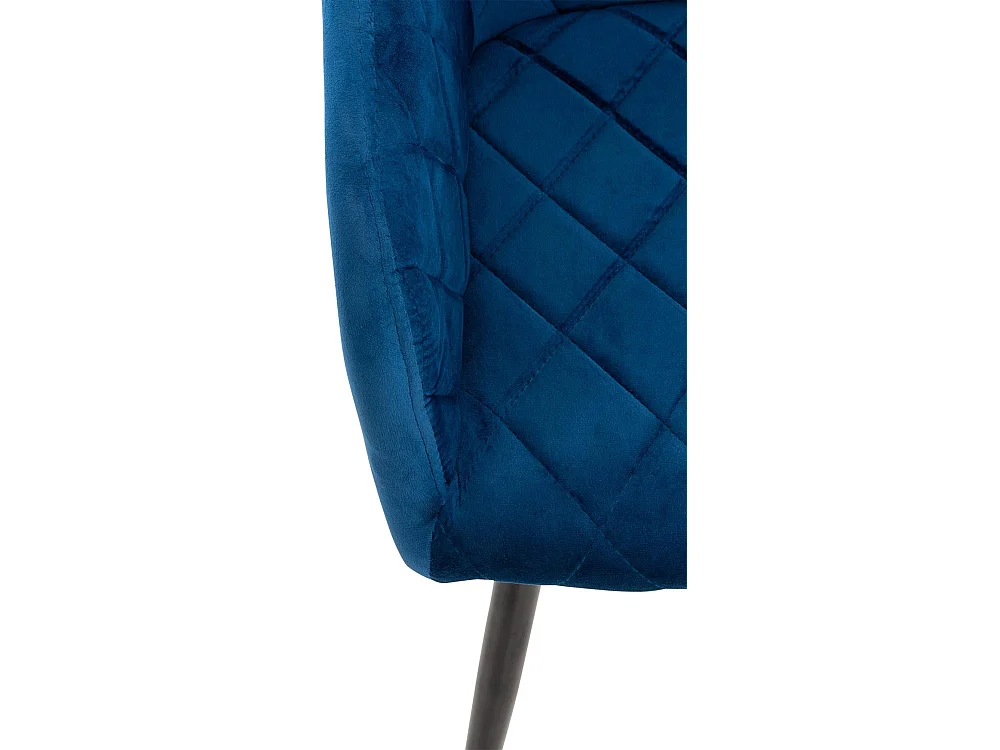 Stoel met armleuningen - Fluweel - blauw - Shila