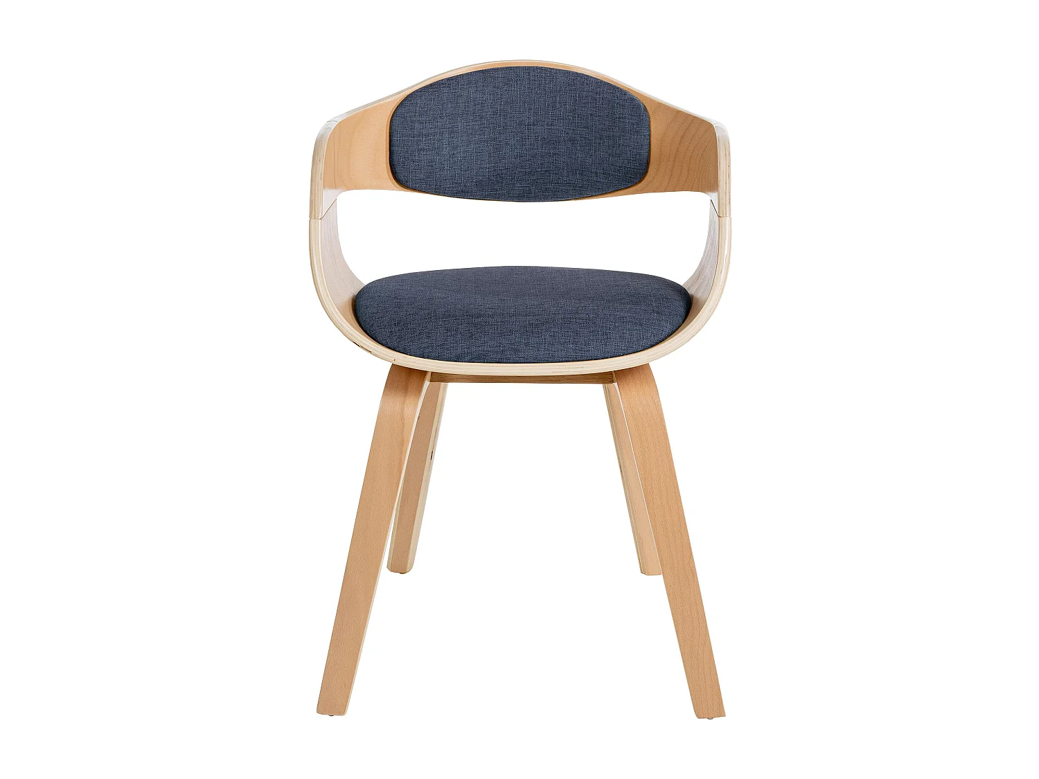 Lot de 2  chaises avec accoudoirs - Tissu - Nature / Bleu - Kingston