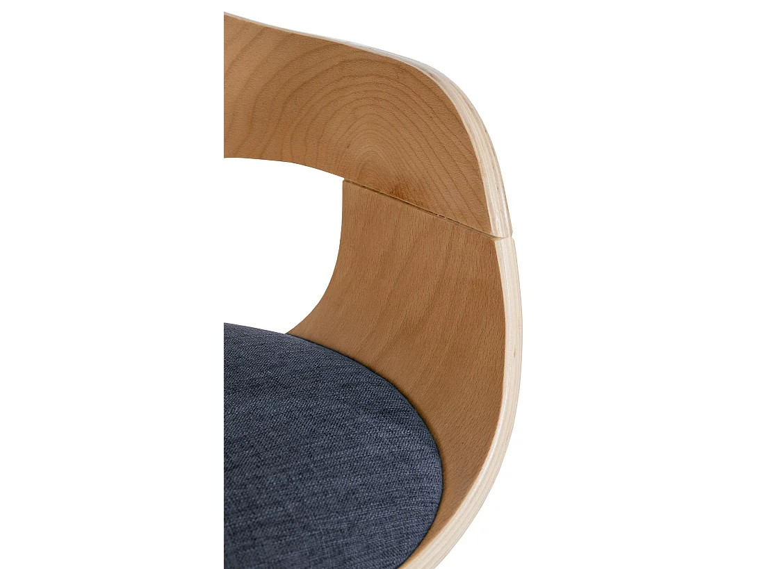 Lot de 2  chaises avec accoudoirs - Tissu - Nature / Bleu - Kingston