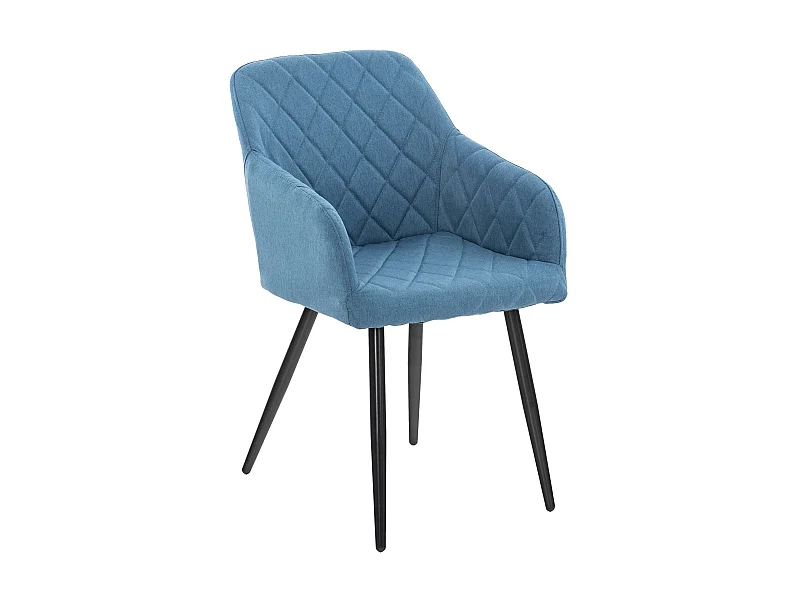 chaises avec accoudoirs - Tissu - Bleu - Shila
