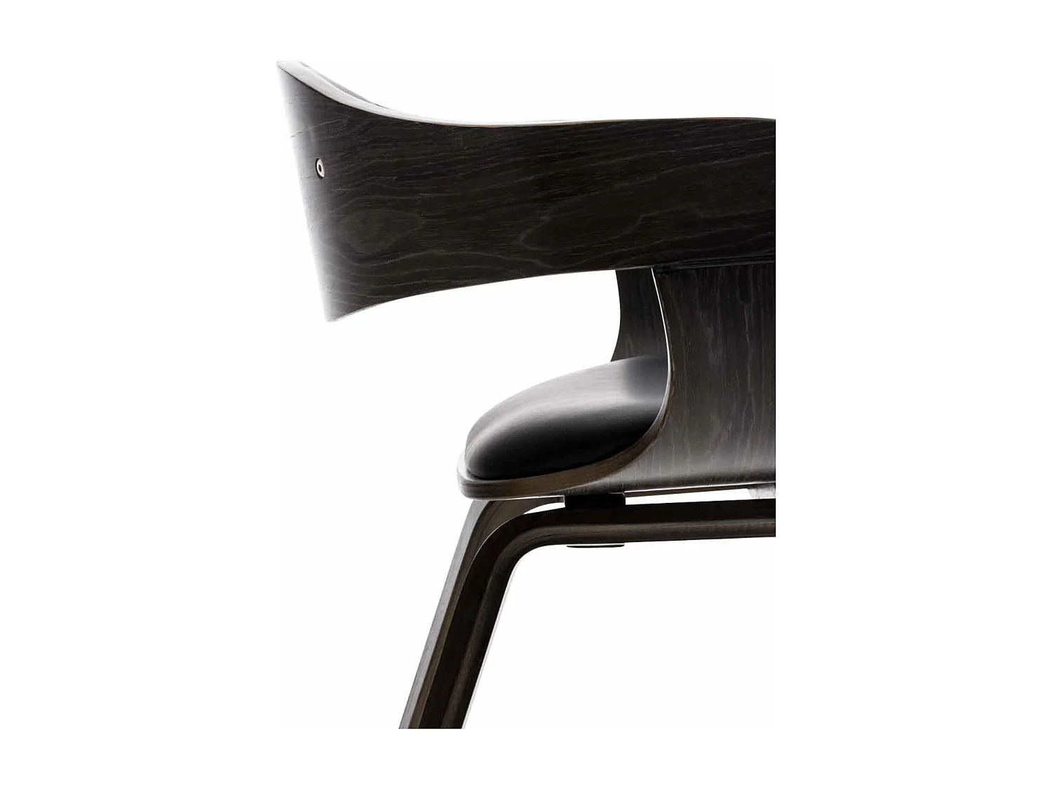 Lot de 2  chaises avec accoudoirs - Similicuir - Noir / Gris - Kingston