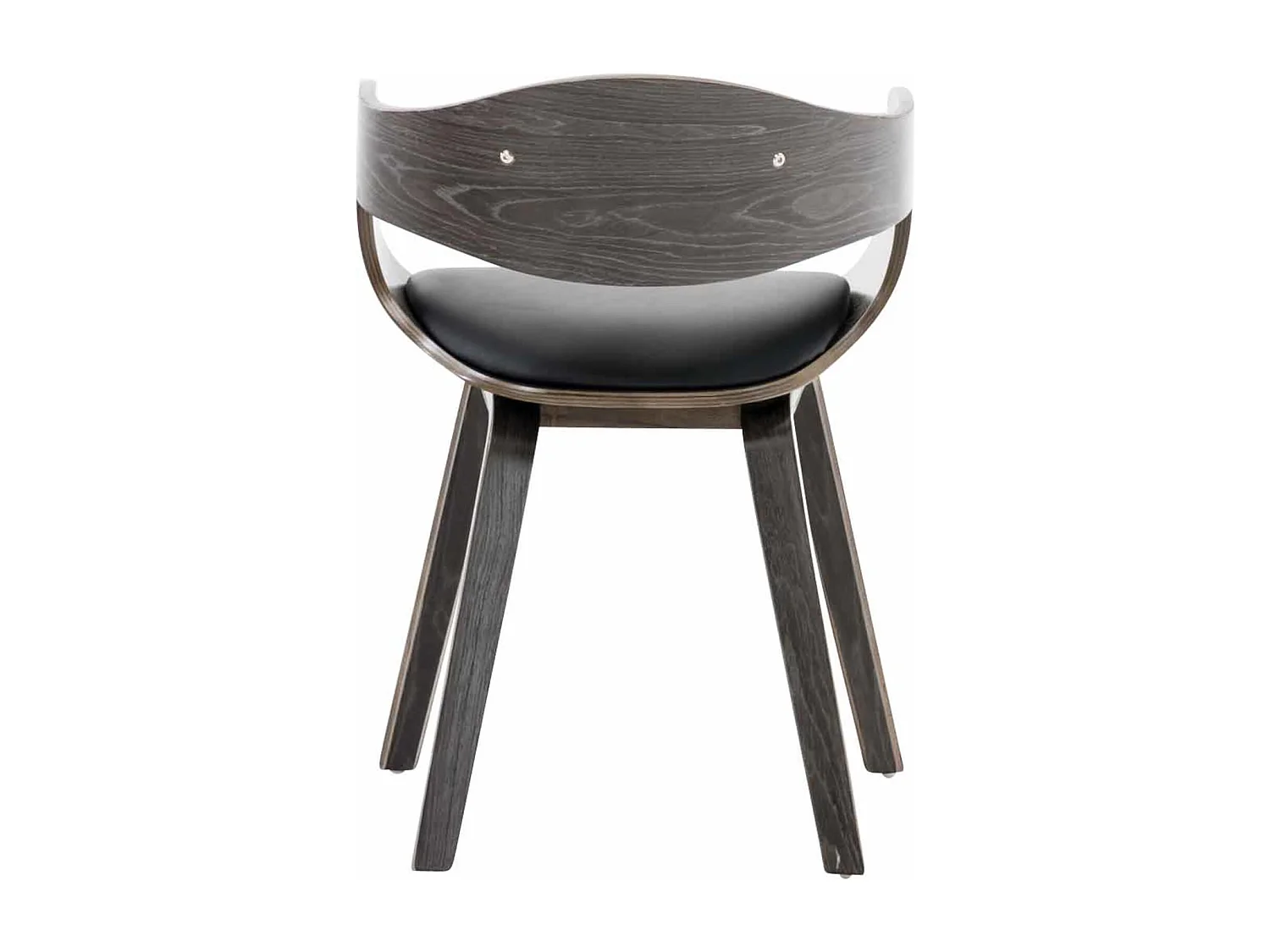 Lot de 2  chaises avec accoudoirs - Similicuir - Noir / Gris - Kingston