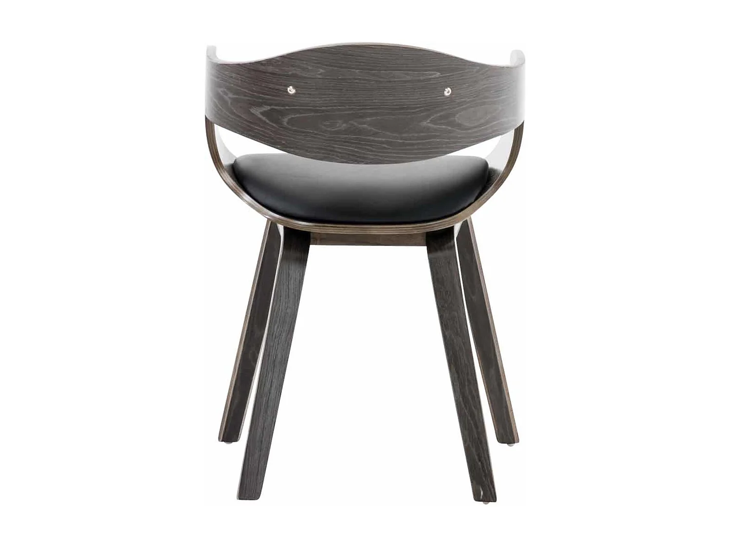 Lot de 2  chaises avec accoudoirs - Similicuir - Noir / Gris - Kingston