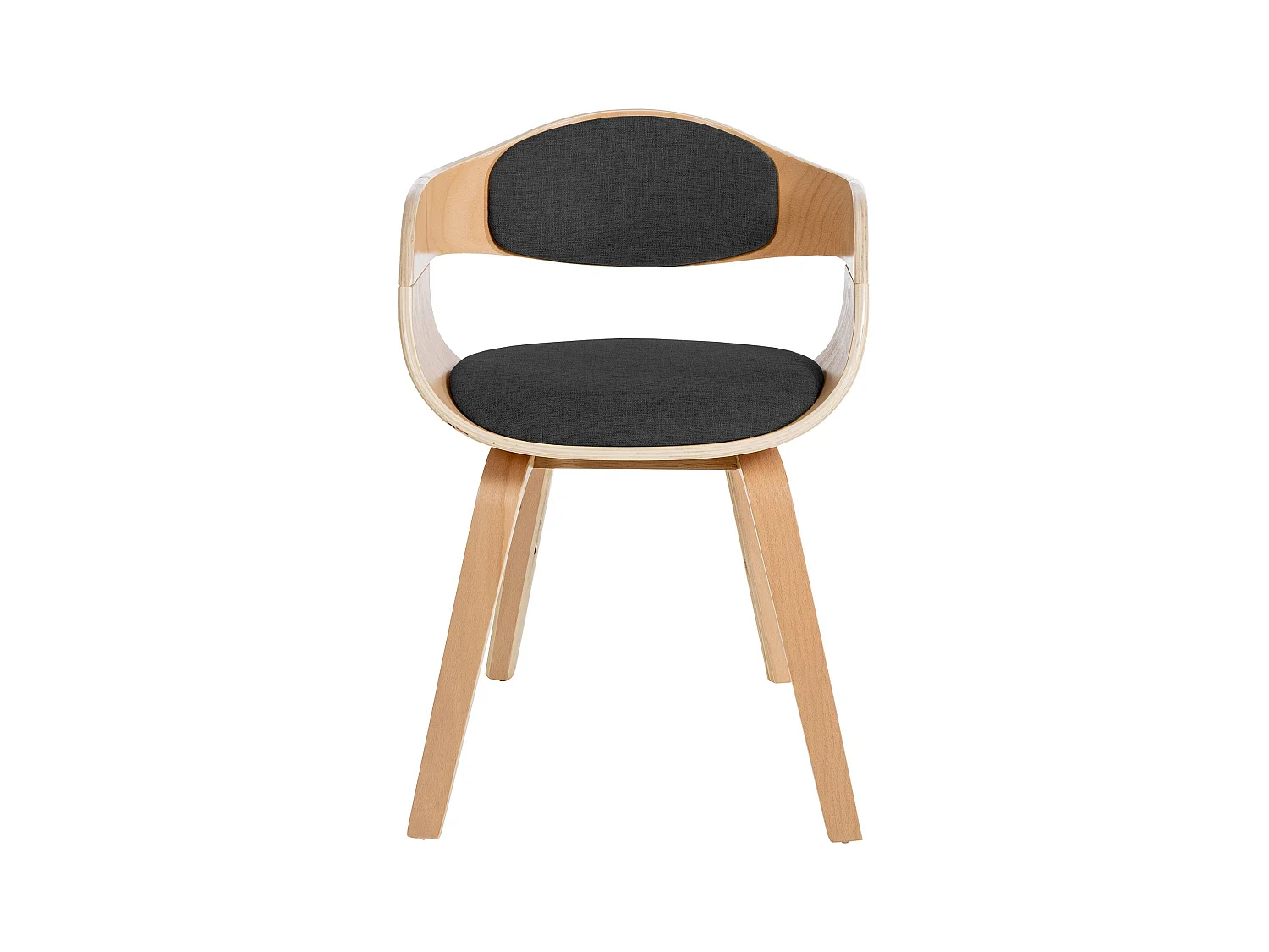Lot de 2  chaises avec accoudoirs - Tissu - Nature / Noir - Kingston