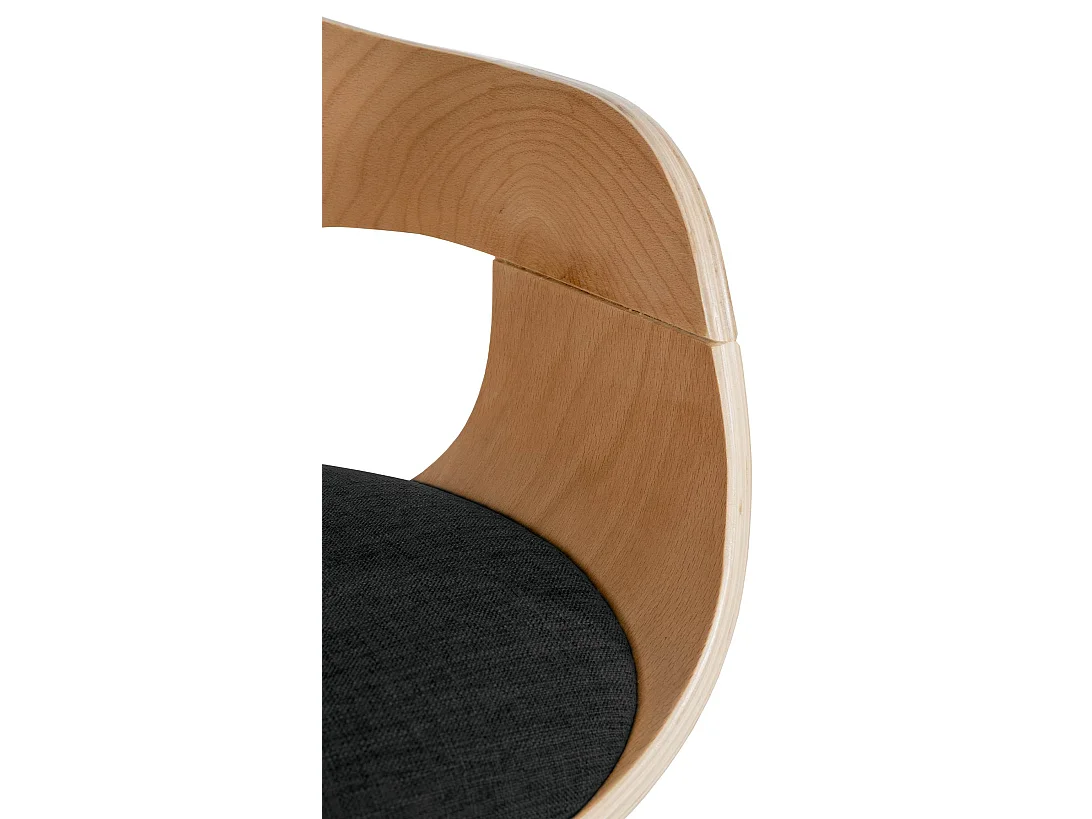 Lot de 2  chaises avec accoudoirs - Tissu - Nature / Noir - Kingston