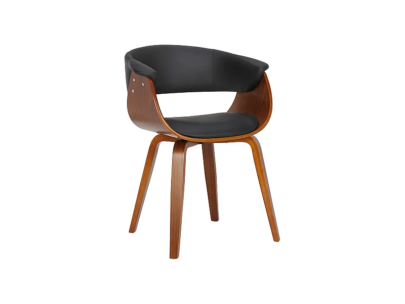 Esszimmerstuhl - Kunstleder & schwarz - schwarz - Bruce