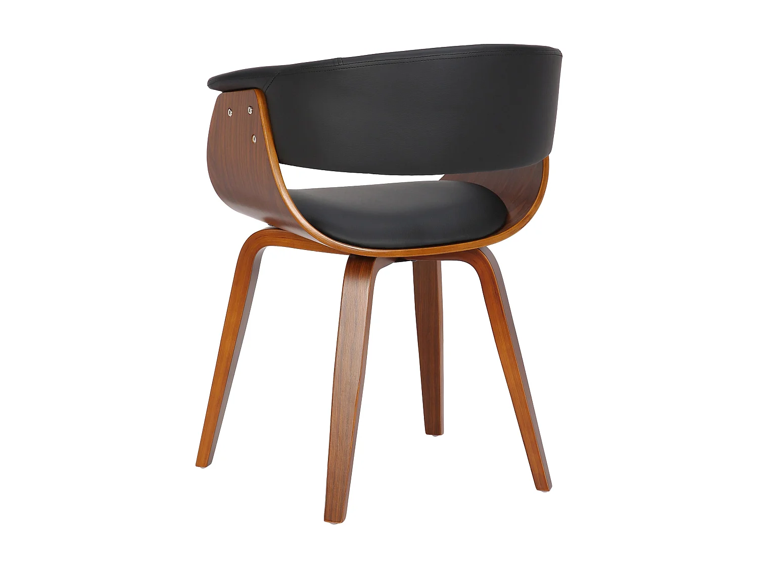 chaise salle à manger - Similicuir & Noir - Noir - Bruce