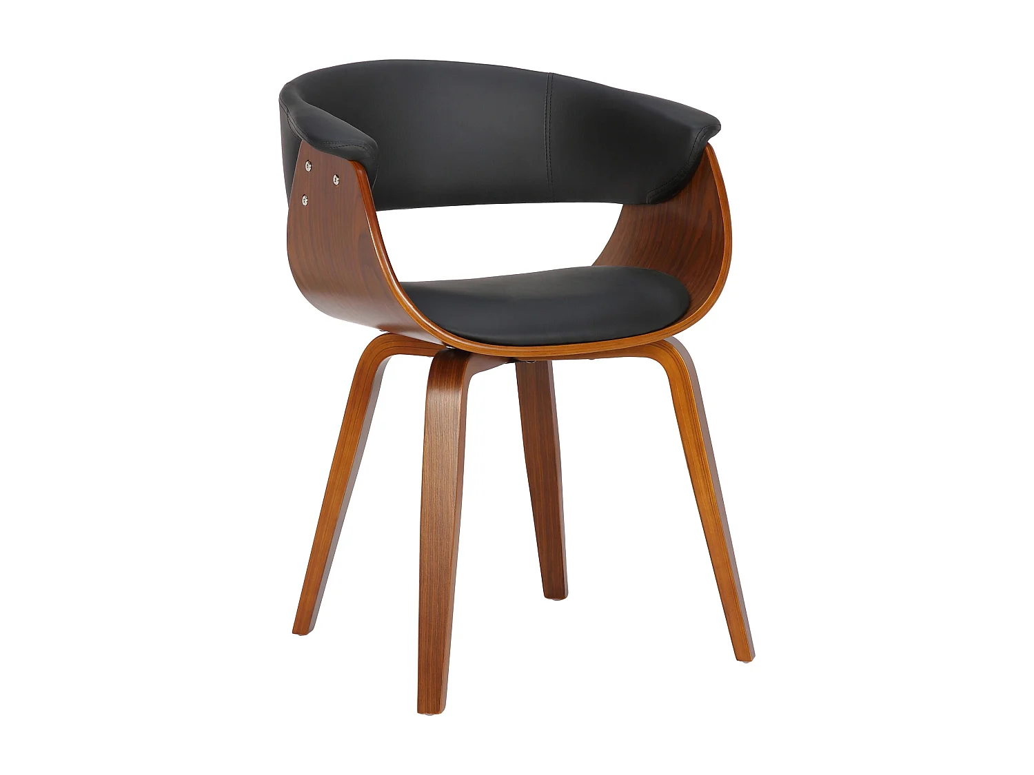 Eetkamerstoelen - Kunstleer & zwart - zwart - Bruce