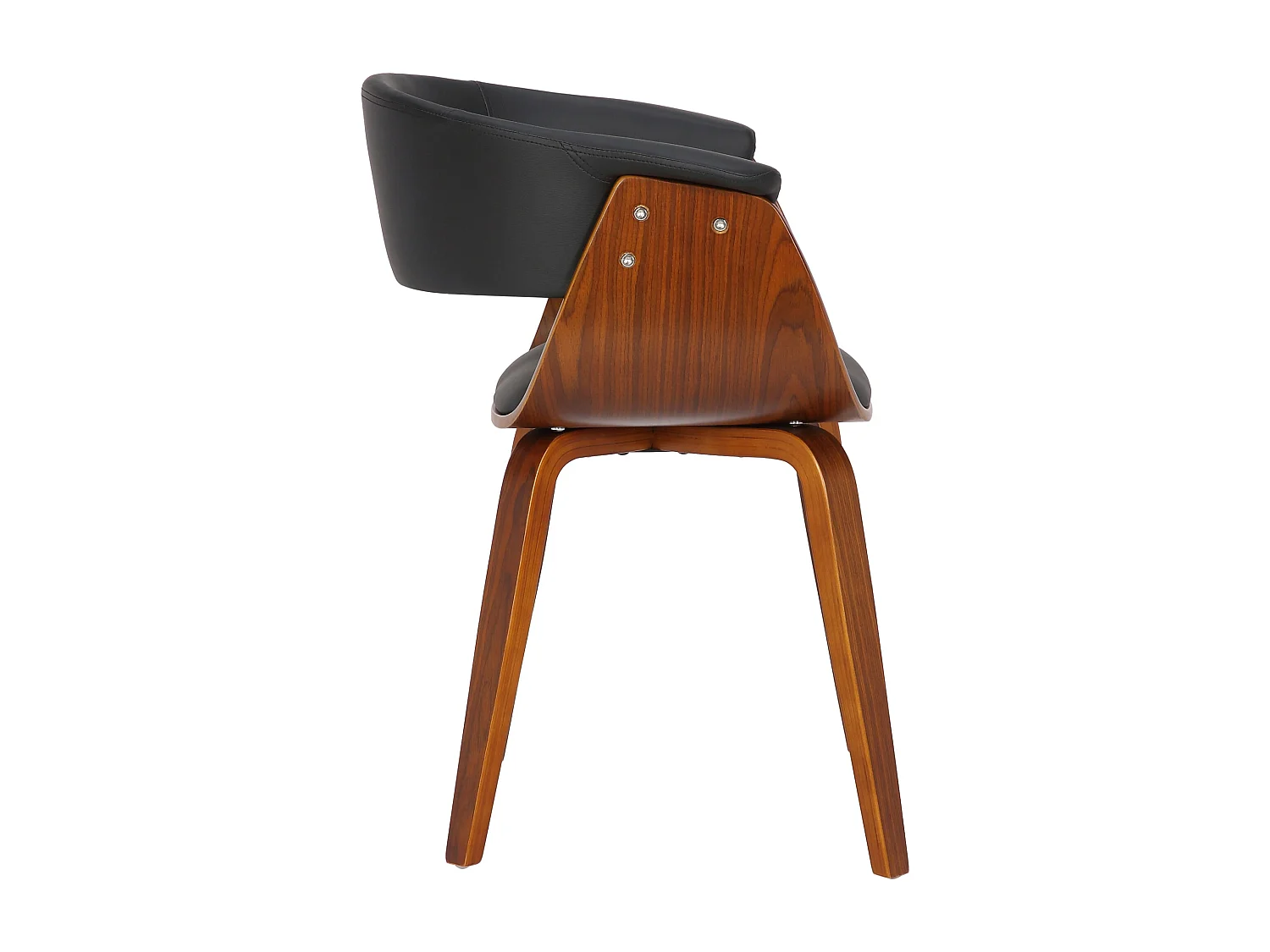 Eetkamerstoelen - Kunstleer & zwart - zwart - Bruce