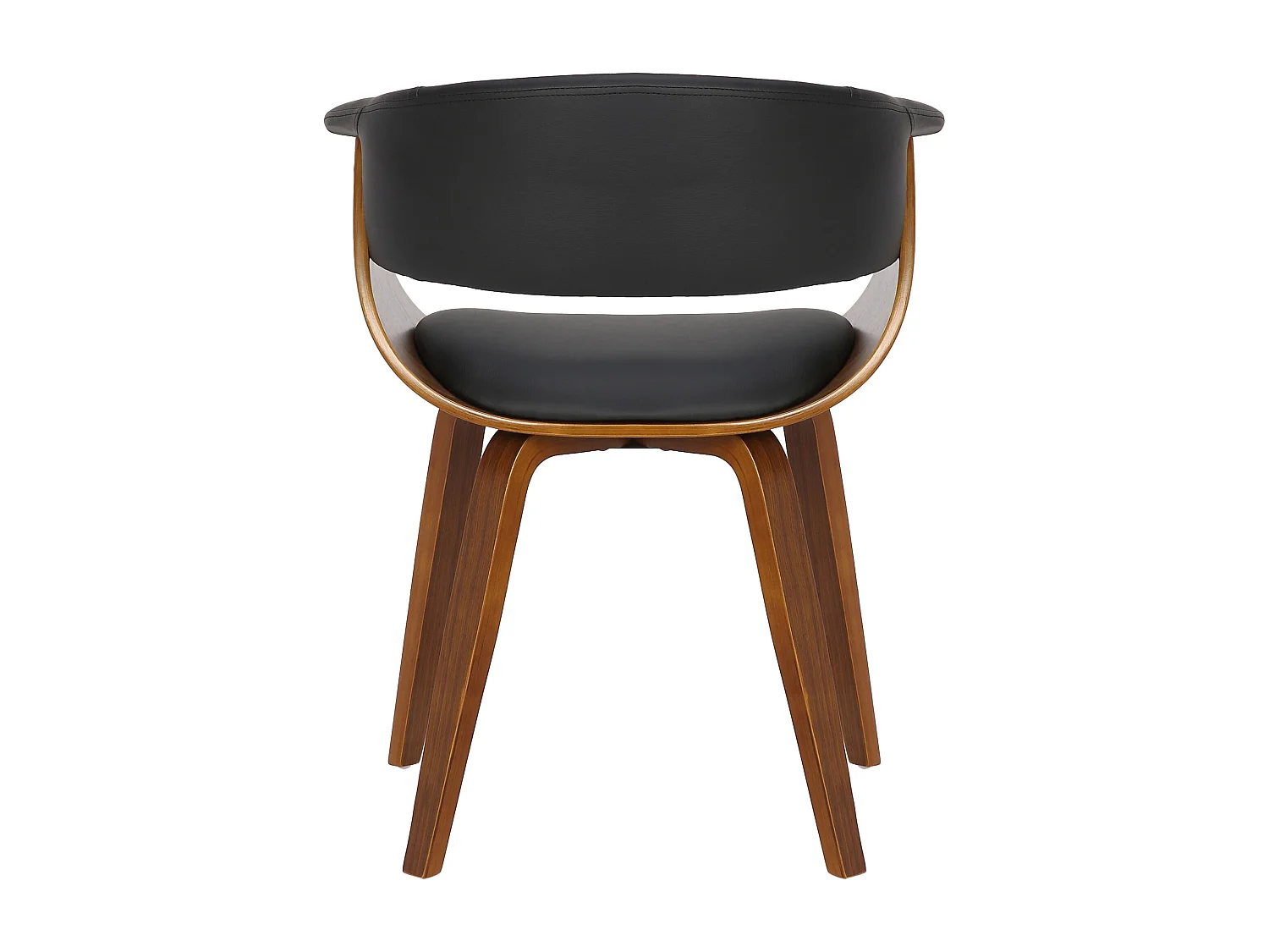 Eetkamerstoelen - Kunstleer & zwart - zwart - Bruce