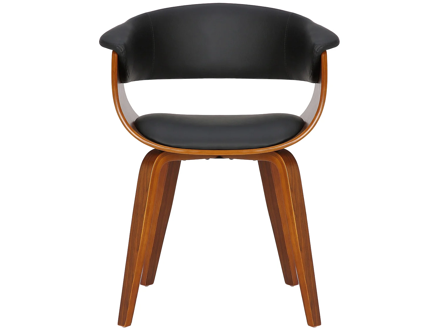 chaise salle à manger - Similicuir & Chrome - Noir - Bruce