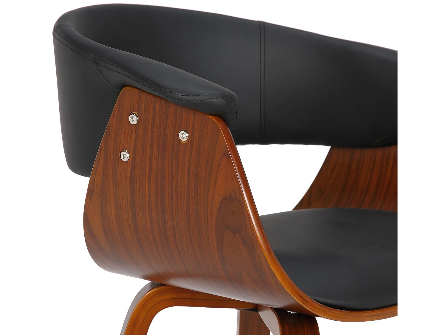 chaise salle à manger - Similicuir & Chrome - Noir - Bruce