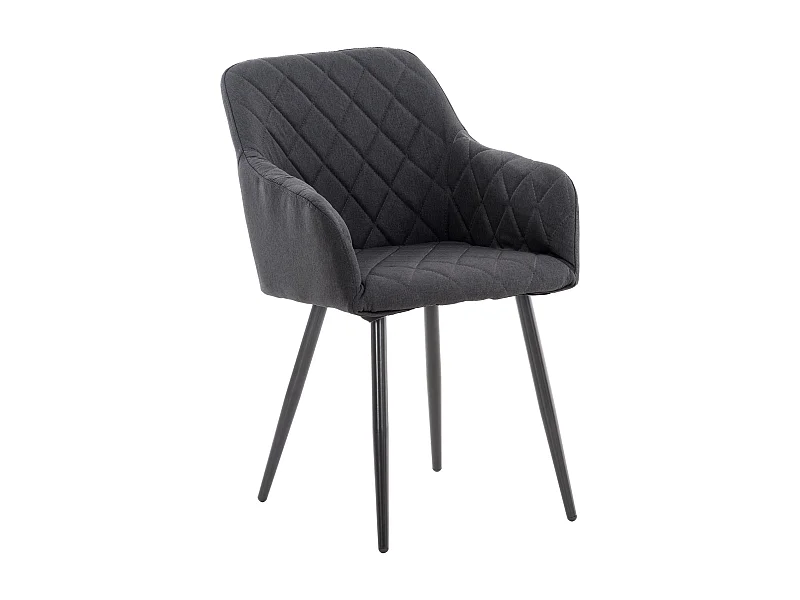 chaises avec accoudoirs - Tissu - Noir - Shila
