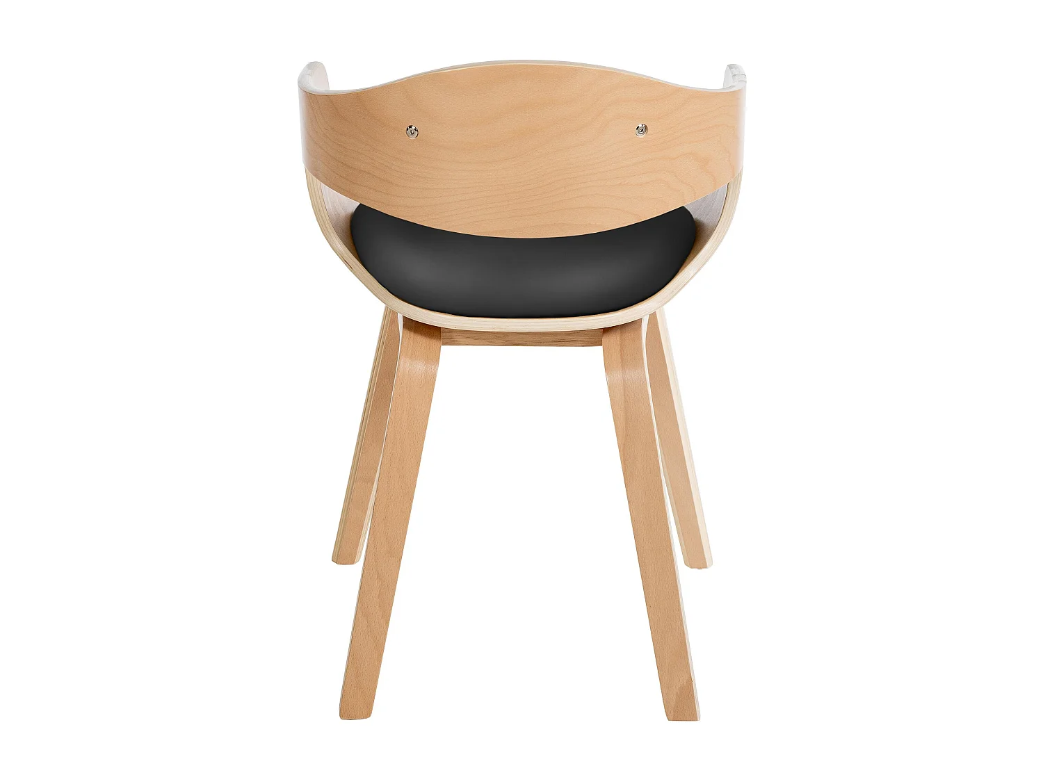 Lot de 2  chaises avec accoudoirs - Similicuir - Nature / Noir - Kingston