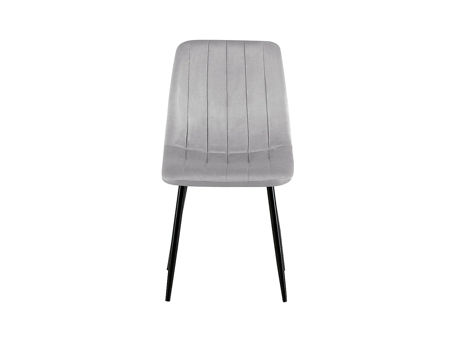 Lot de 4  chaise salle à manger - Velours - Gris - Dijon