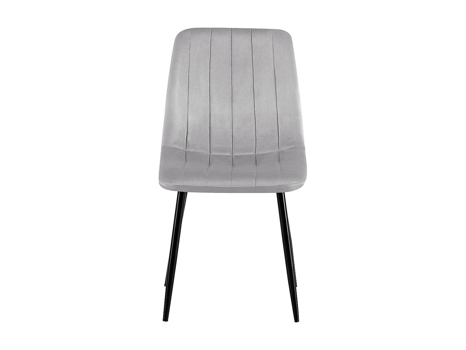 Lot de 4  chaise salle à manger - Velours - Gris - Dijon