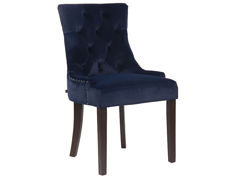 chaise salle à manger - Velours & Antique - Bleu - Aberdeen