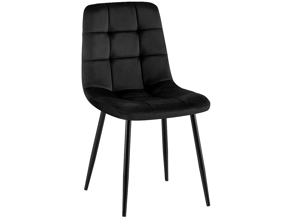 chaise salle à manger - Velours - Noir - Antibes