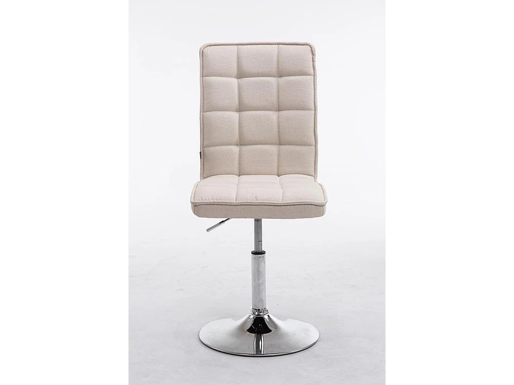 Eetkamerstoelen - Stof & Metaal in chroomoptiek - creme - Peking V2