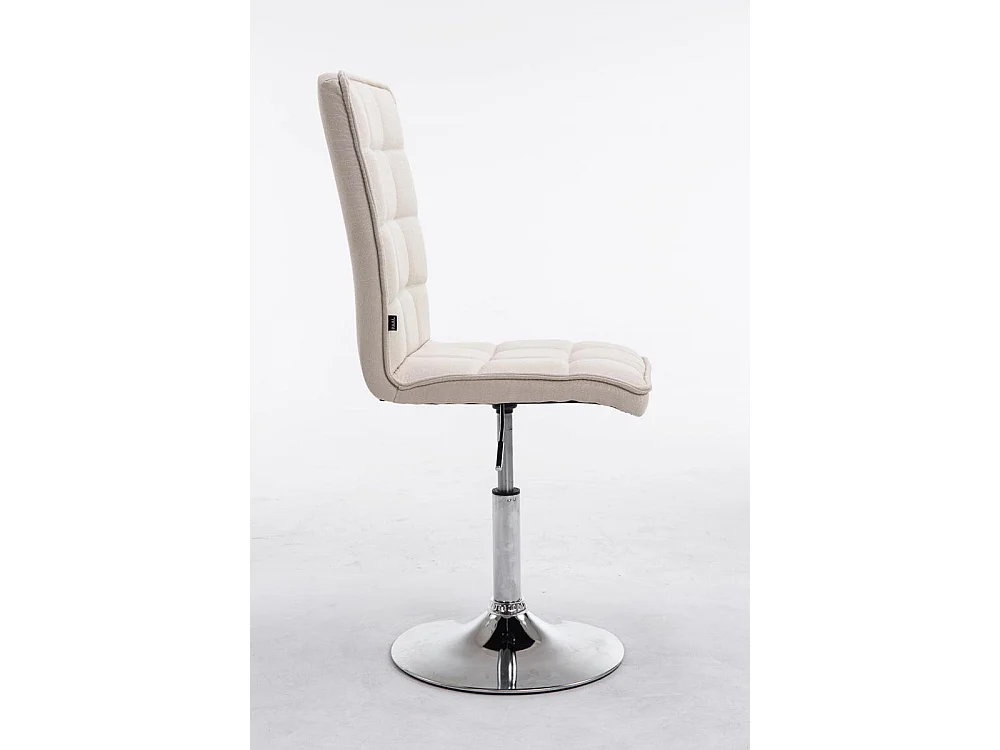 Eetkamerstoelen - Stof & Metaal in chroomoptiek - creme - Peking V2