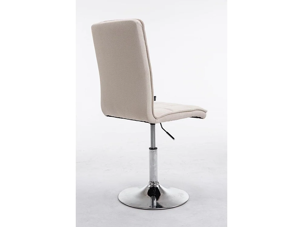 Eetkamerstoelen - Stof & Metaal in chroomoptiek - creme - Peking V2