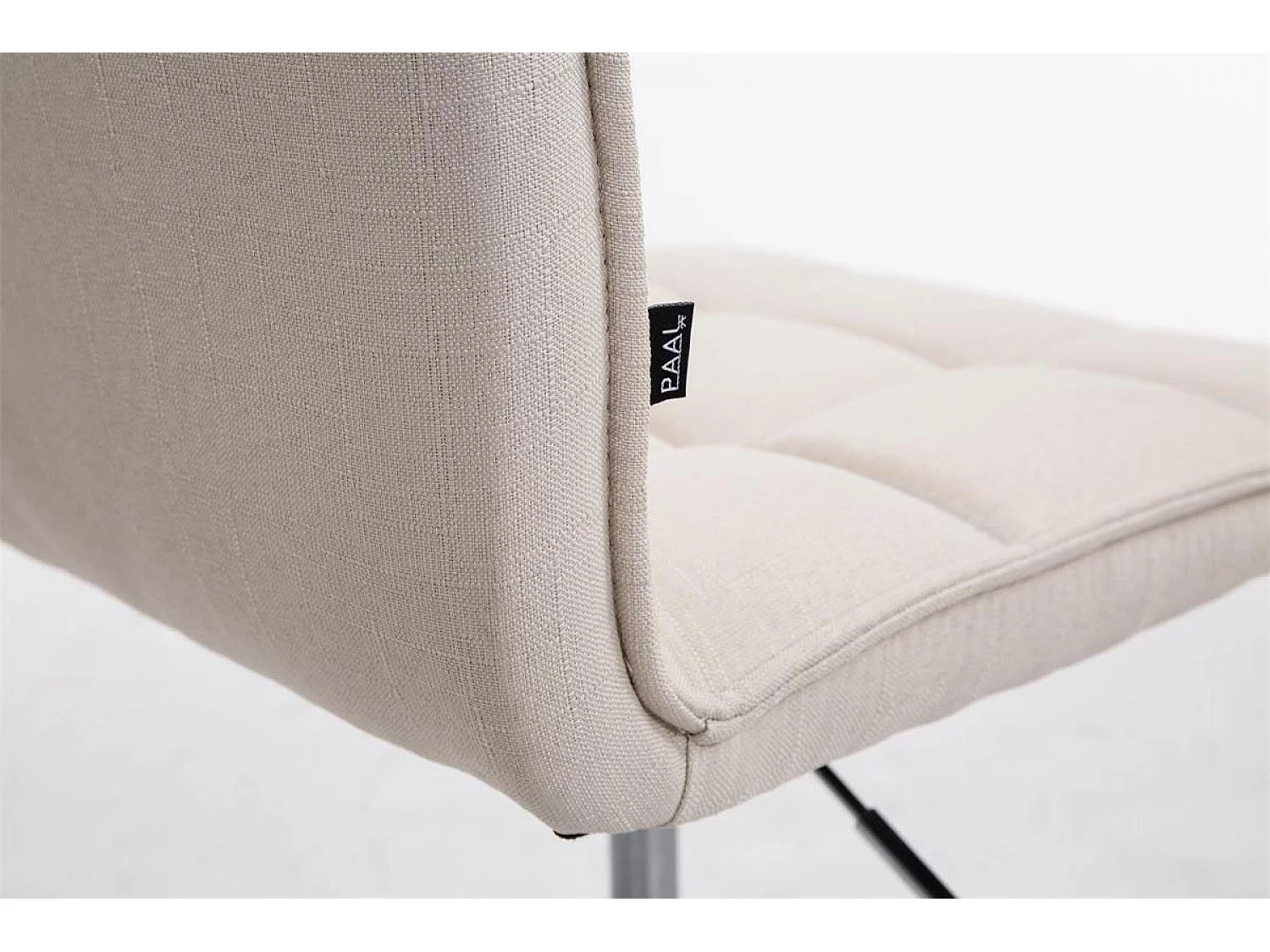 Eetkamerstoelen - Stof & Metaal in chroomoptiek - creme - Peking V2