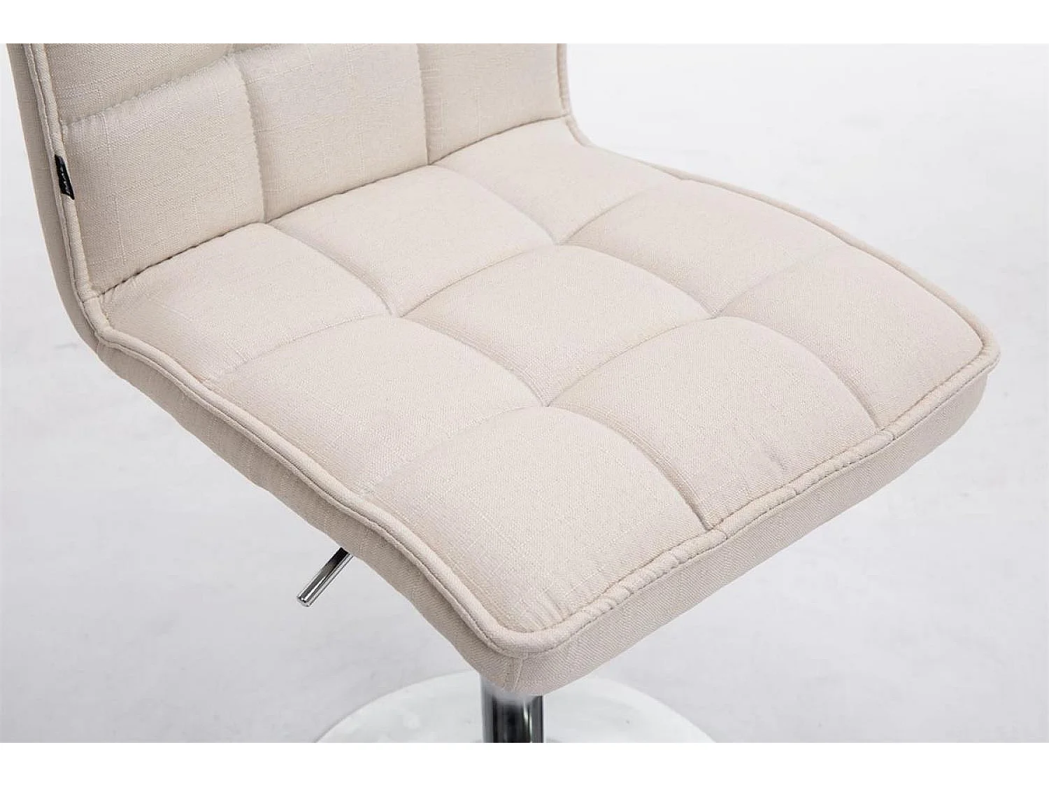 Eetkamerstoelen - Stof & Metaal in chroomoptiek - creme - Peking V2