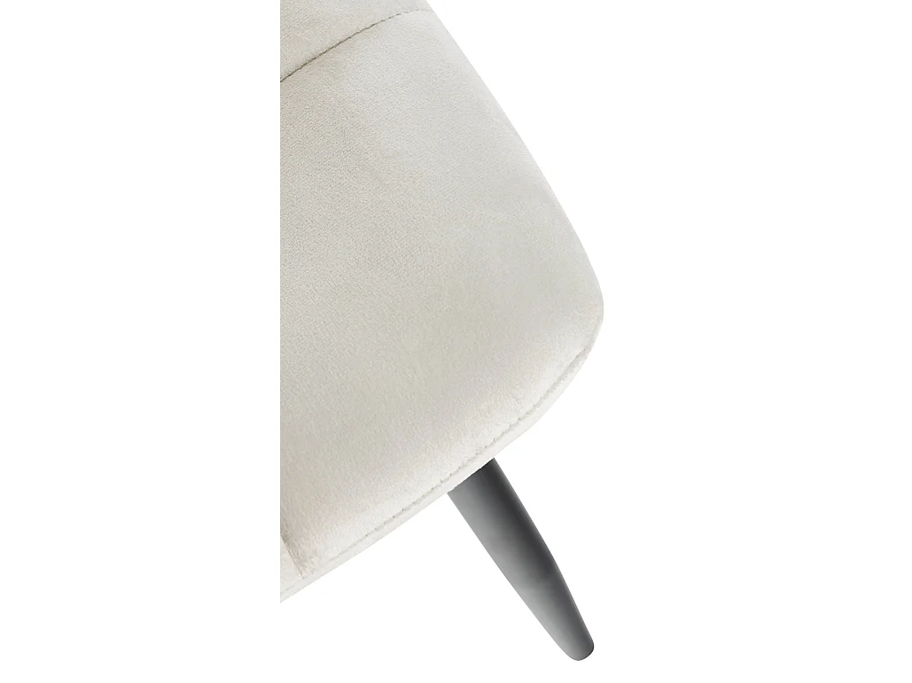Esszimmerstuhl - Samt - cremeweiß - Antibes
