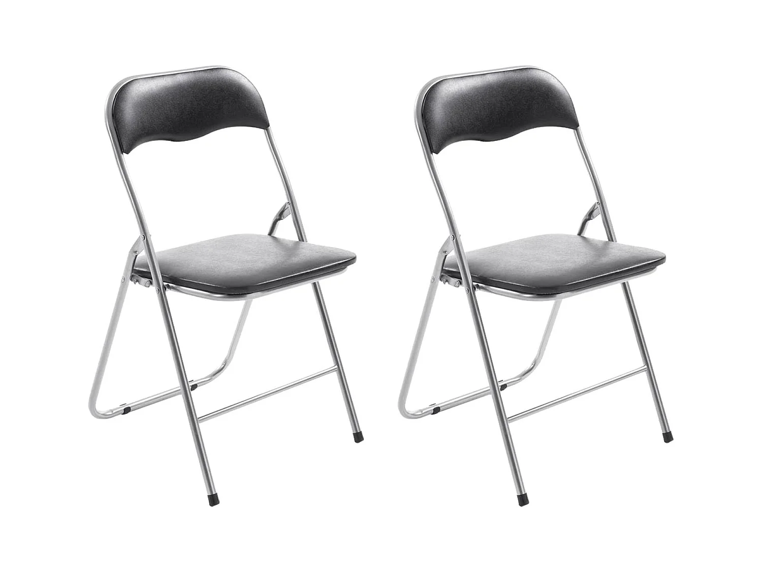 Lot de 2  Chaise de conférence - Plastique & Antique clair - Noir / Argent - Felix