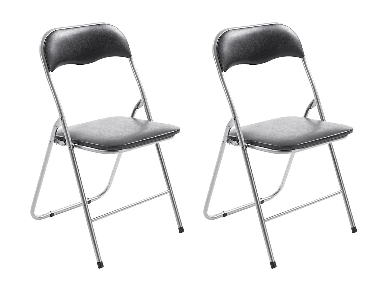 Lot de 2  Chaise de conférence - Plastique & Antique clair - Noir / Argent - Felix