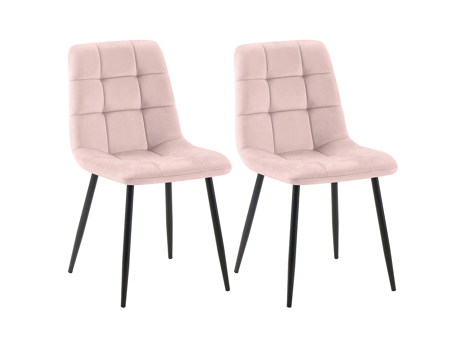 Lot de 2  chaise salle à manger - Velours - Rose - Tilde