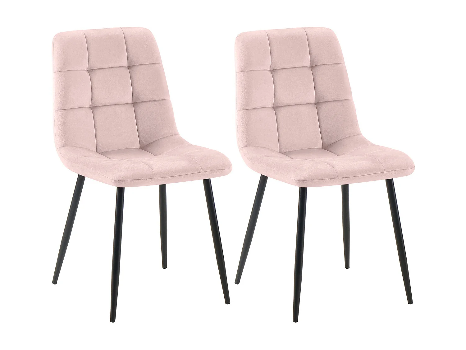 Lot de 2  chaise salle à manger - Velours - Rose - Tilde